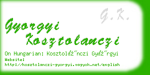 gyorgyi kosztolanczi business card